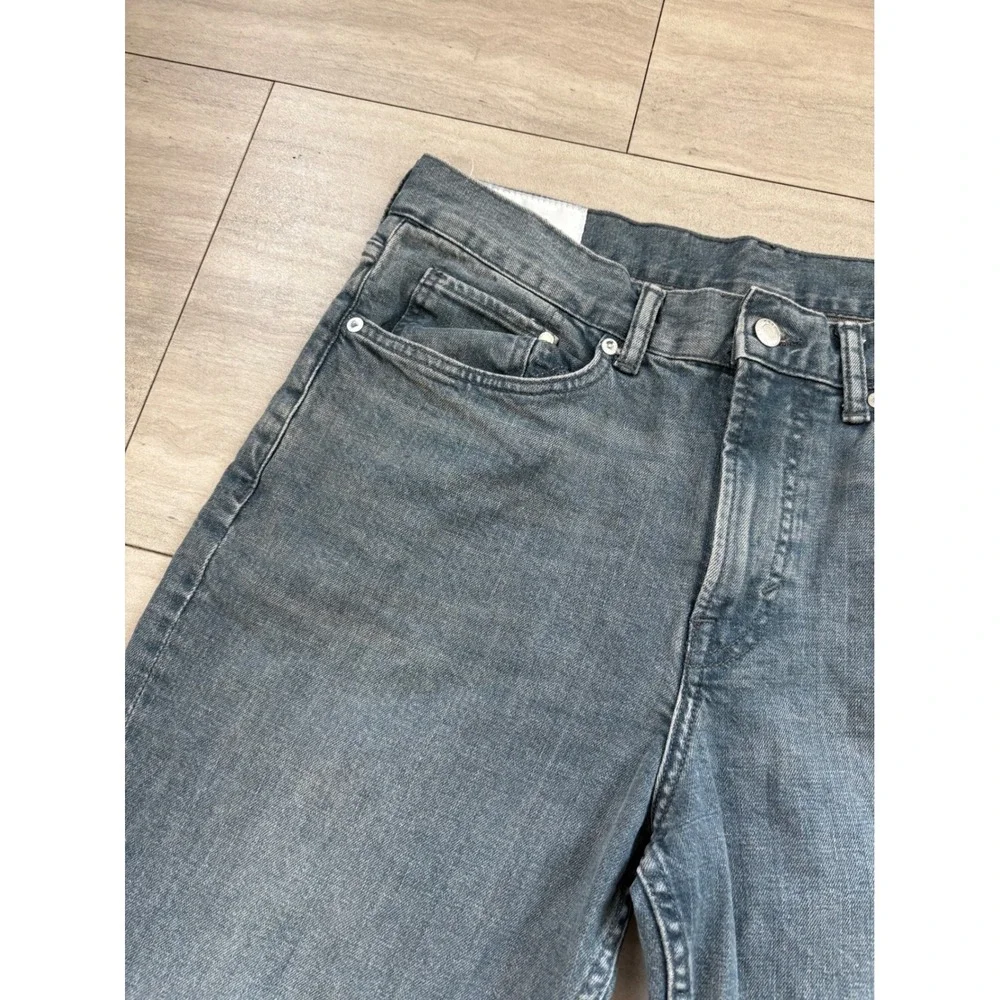 HM Mens Slim Tapered Jeans Gray Blue Denim 33x32 Cotton Blend Stretch 0974597 4